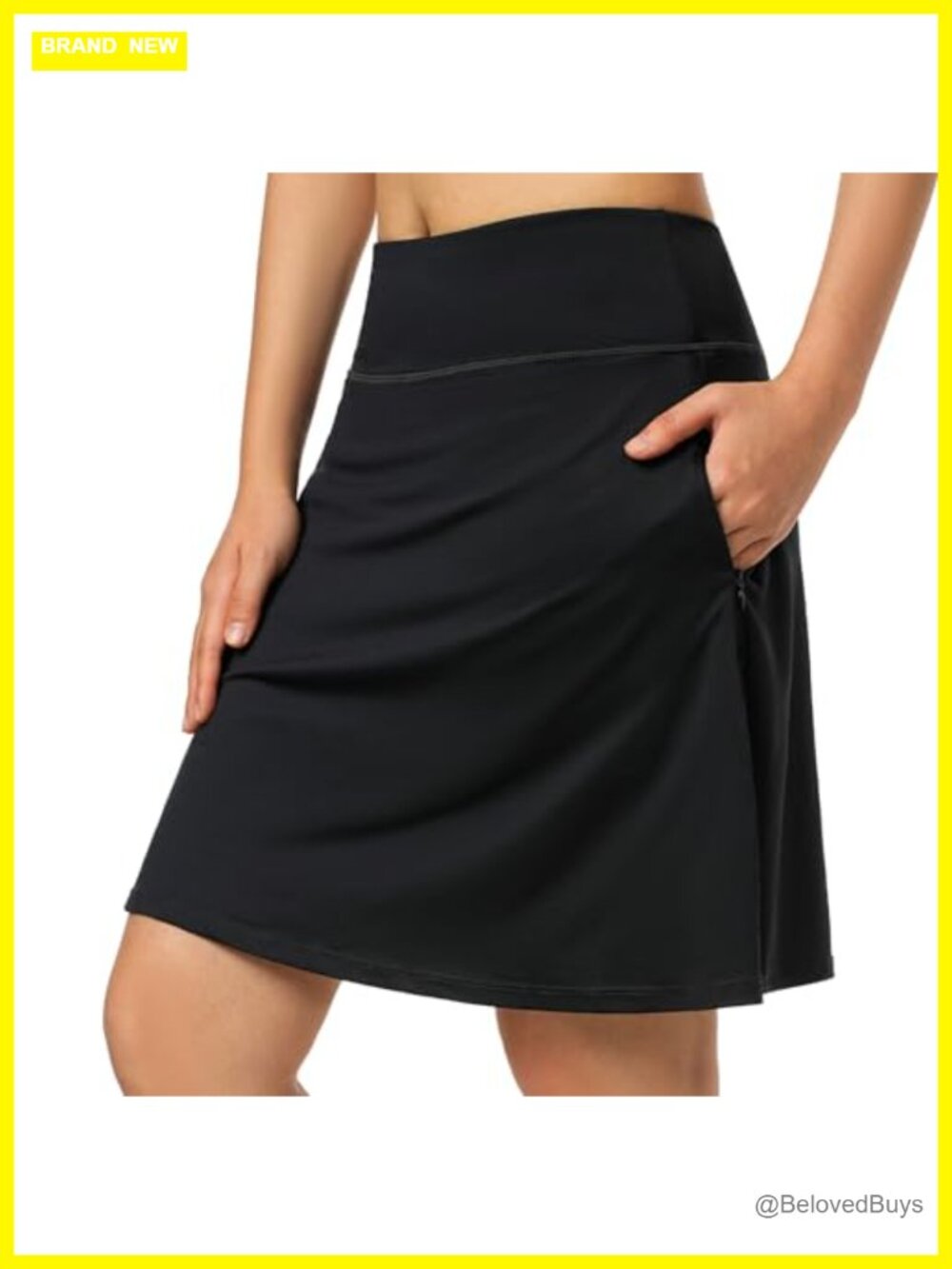 Women's 20" Knee Length Skorts with Zipper Pockets Golf Tennis